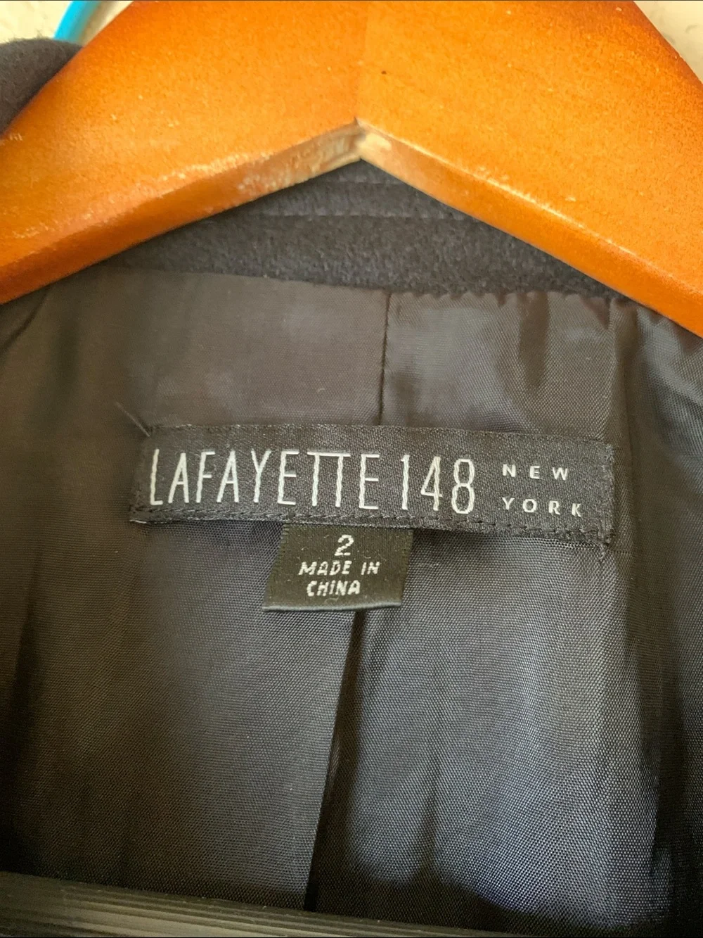 Lafayette 148 Wool Black Ruffle-Trim Zip Front Jacket AS IS - Picture 2 of 9